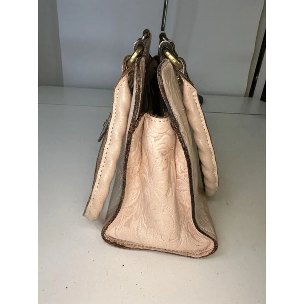 Patricia Nash Rienzo Satchel Tooled Leather Purse - Light Pink Pre-owned - Picture 10 of 12